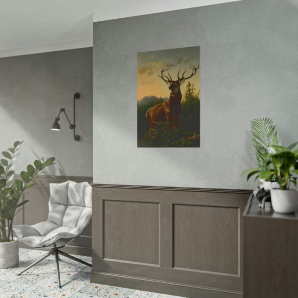 101893-4.jpg Deer in Forest Landscape Poster