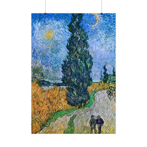 101894-186.jpg Vincent van Gogh's Road with Cypress and Star Poster