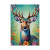 101894-231.jpg Deer Decorated With Colorful Flowers Poster