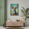 101894-233.jpg Deer Decorated With Colorful Flowers Poster