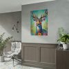 101894-234.jpg Deer Decorated With Colorful Flowers Poster