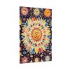Orange, Yellow and Blue Illustration of Suns Poster