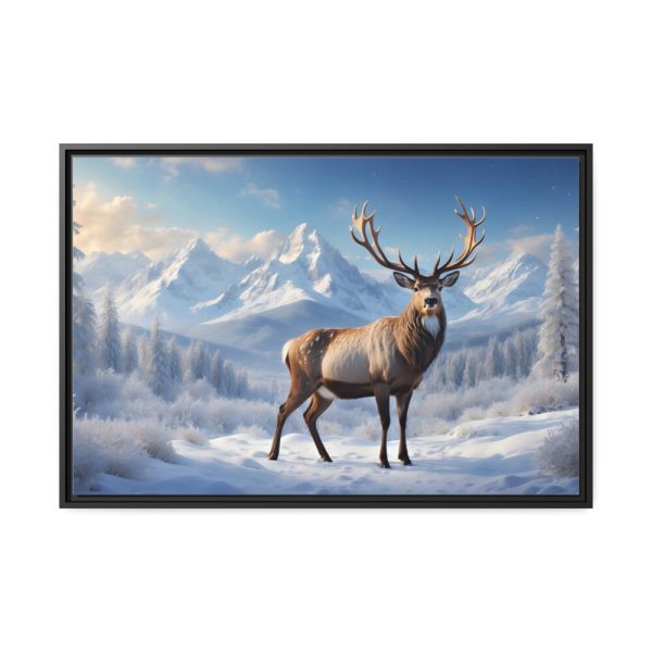 88287-1.jpg Deer Stands in the Snow Framed Canvas