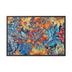 Batik Flowers Pattern Framed Canvas - Image 2