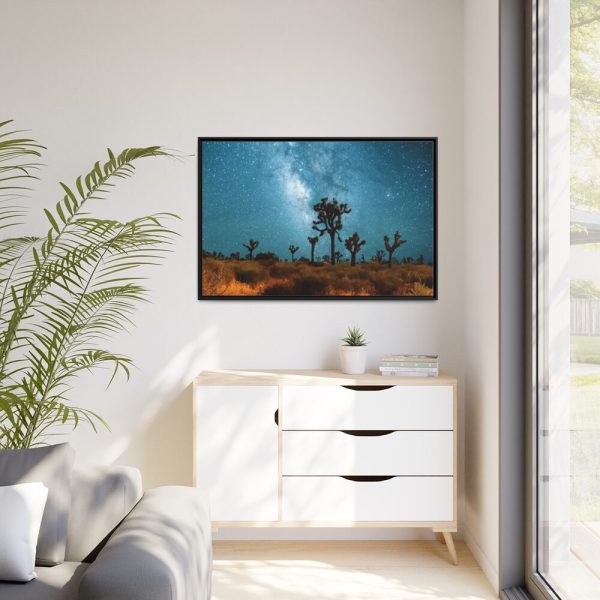 88289-128.jpg Starry Sky Night With Cactus Framed Canvas