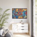 Batik Flowers Pattern Framed Canvas - Image 4