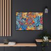 Batik Flowers Pattern Framed Canvas