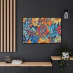 Batik Flowers Pattern Framed Canvas - Image 5