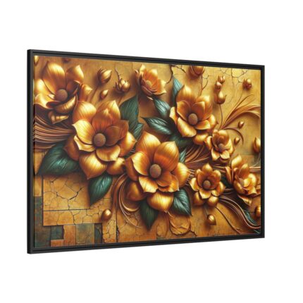 Vibrant orange Flowers Arranged in a Vase Framed Canvas