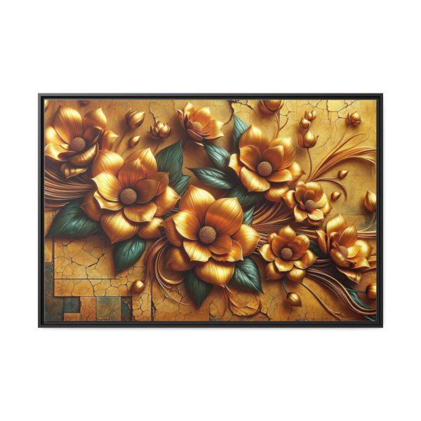 Vibrant orange Flowers Arranged in a Vase Framed Canvas