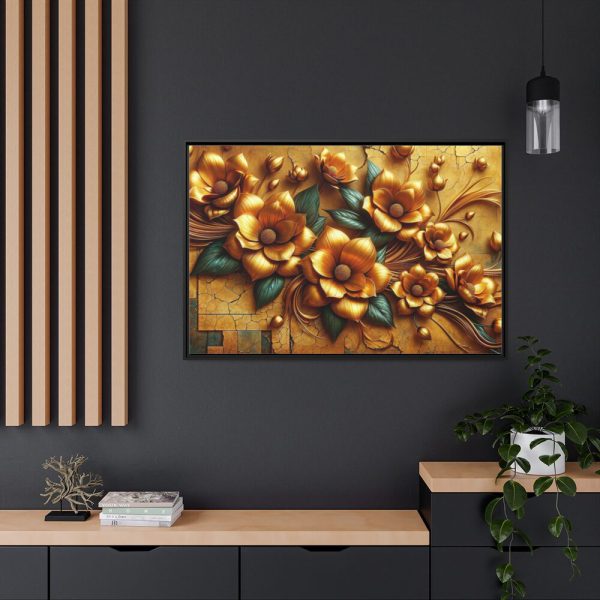 Vibrant orange Flowers Arranged in a Vase Framed Canvas