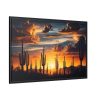 88289-190.jpg Saguaro Cacti Silhouetted Against Sky Framed Canvas