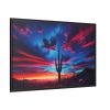 Blue Hour in the Desert With a Saguaro Cactus Silhouette Framed Canvas