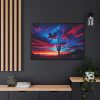 Blue Hour in the Desert With a Saguaro Cactus Silhouette Framed Canvas