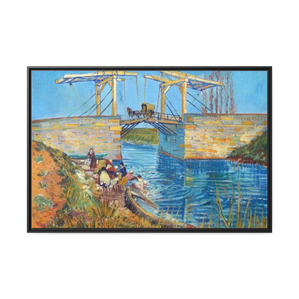 88289-231.jpg Vincent van Gogh's The Langlois Bridge at Arles with Women Washing Framed Canvas