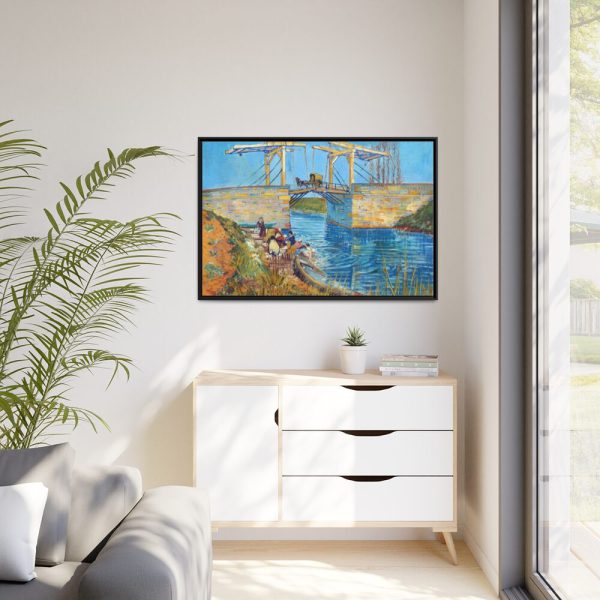 88289-233.jpg Vincent van Gogh's The Langlois Bridge at Arles with Women Washing Framed Canvas