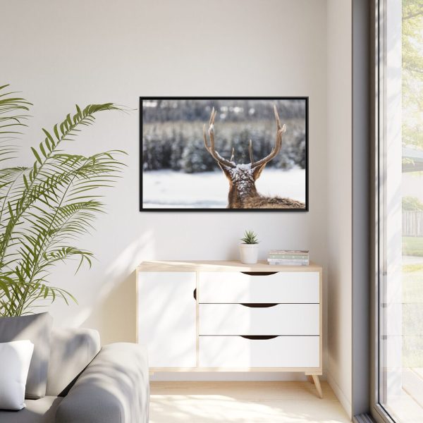 Deer Portrait From Behind Framed Canvas