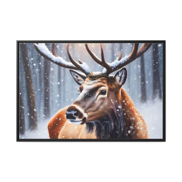 88289-266.jpg Deer Christmas Winter Forest Framed Canvas