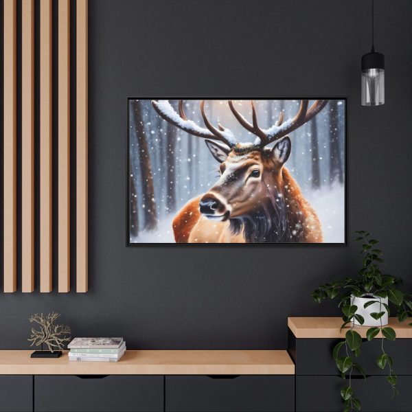 88289-269.jpg Deer Christmas Winter Forest Framed Canvas