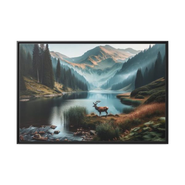 88289-271.jpg Deer by a Mountain Lake Framed Canvas