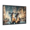88289-275.jpg Two Reindeer Amid the Magical Glow of a Wintery Framed Canvas