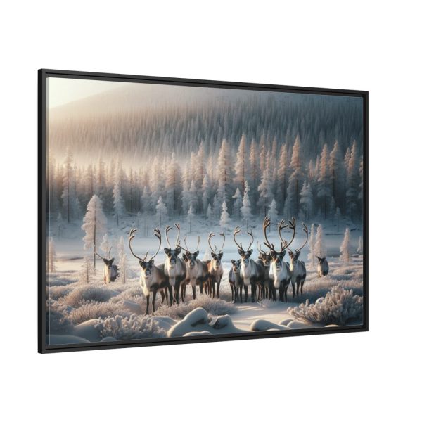 88289-280.jpg Reindeer in a Snowy Landscape Framed Canvas