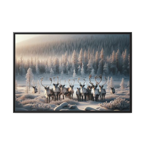 88289-281.jpg Reindeer in a Snowy Landscape Framed Canvas