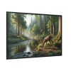 88289-290.jpg Deer By a River In a Forest Framed Canvas
