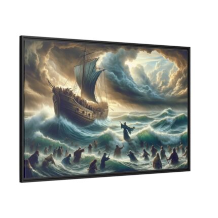 Historical Dramatic Sea Scene Framed Canvas