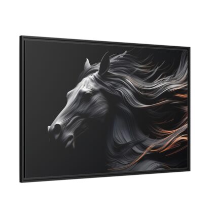 Black Spanish Horse Framed Canvas
