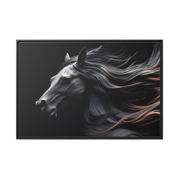 88289-61.jpg Black Spanish Horse Framed Canvas