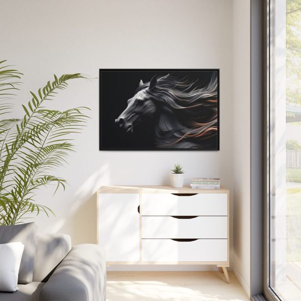 88289-63.jpg Black Spanish Horse Framed Canvas