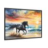 88289-65.jpg Horse Galloping On Beach Framed Canvas