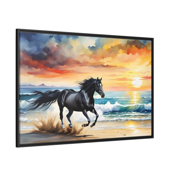 88289-65.jpg Horse Galloping On Beach Framed Canvas