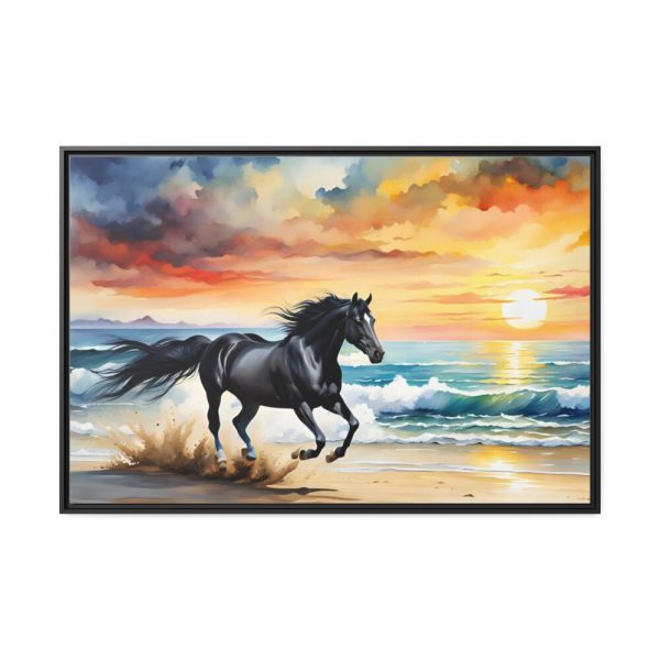 88289-66.jpg Horse Galloping On Beach Framed Canvas