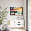 88289-68.jpg Horse Galloping On Beach Framed Canvas