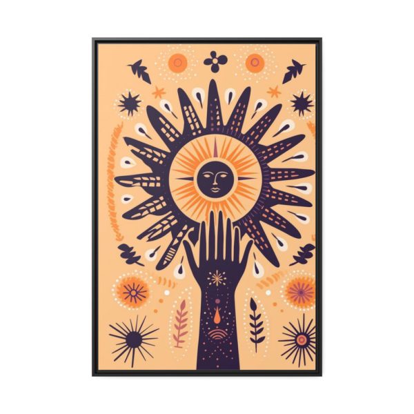 88299-1.jpg Retro Hippie Boho Sun Framed Canvas