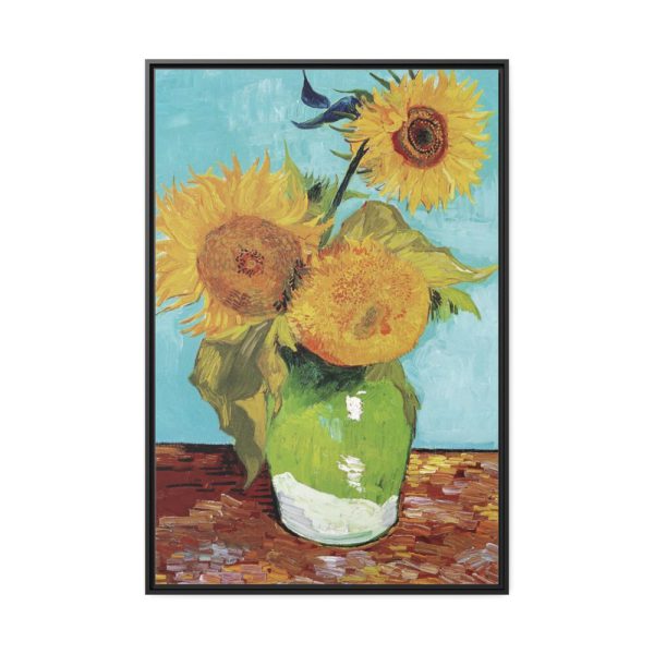 88299-121.jpg Vincent van Gogh's Vase with Three Sunflowers Framed Canvas