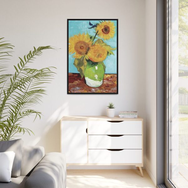 88299-123.jpg Vincent van Gogh's Vase with Three Sunflowers Framed Canvas