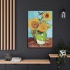 88299-124.jpg Vincent van Gogh's Vase with Three Sunflowers Framed Canvas
