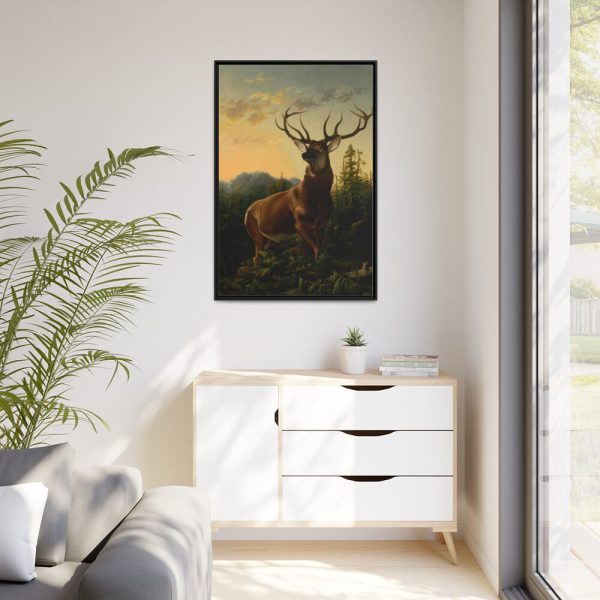 88299-148.jpg Deer in Forest Landscape Framed Canvas