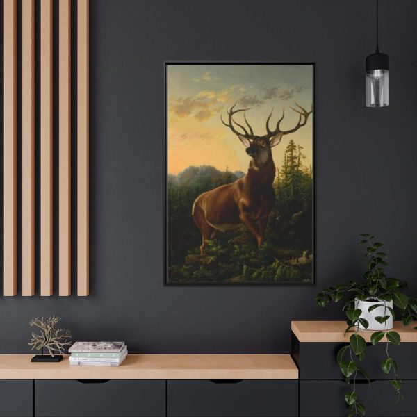 88299-149.jpg Deer in Forest Landscape Framed Canvas