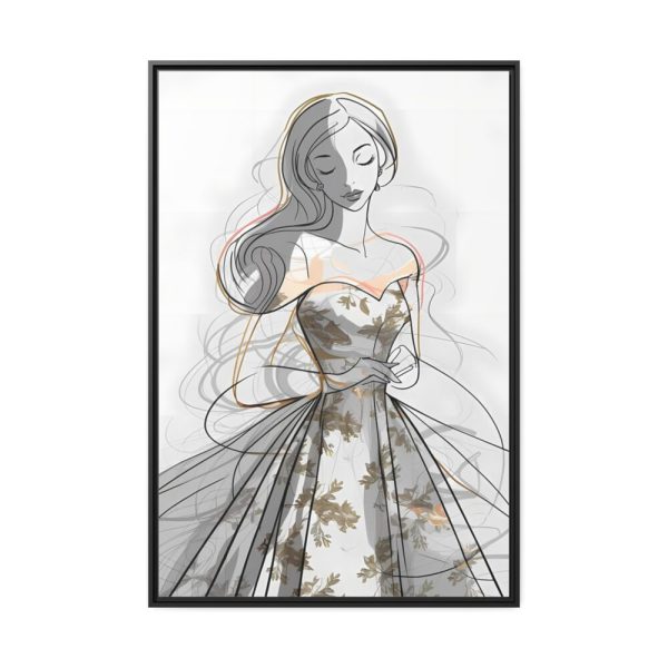 Woman With Long, Flowing Hair Framed Canvas