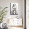 Woman With Long, Flowing Hair Framed Canvas