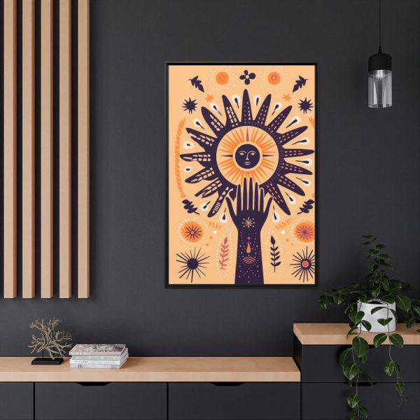 88299-4.jpg Retro Hippie Boho Sun Framed Canvas