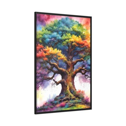 Tree of Life Watercolor Landscape Framed Canvas