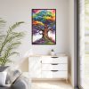 Tree of Life Watercolor Landscape Framed Canvas