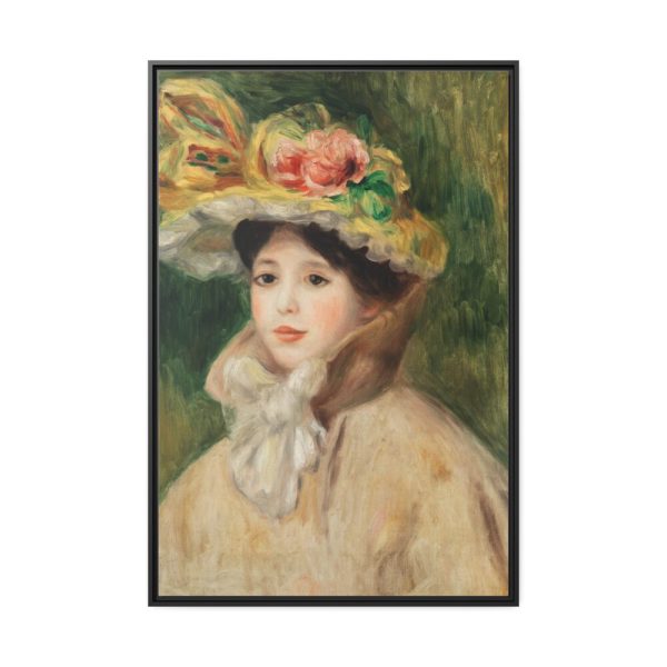 Woman With Capeline by Pierre-Auguste Renoir Framed Canvas