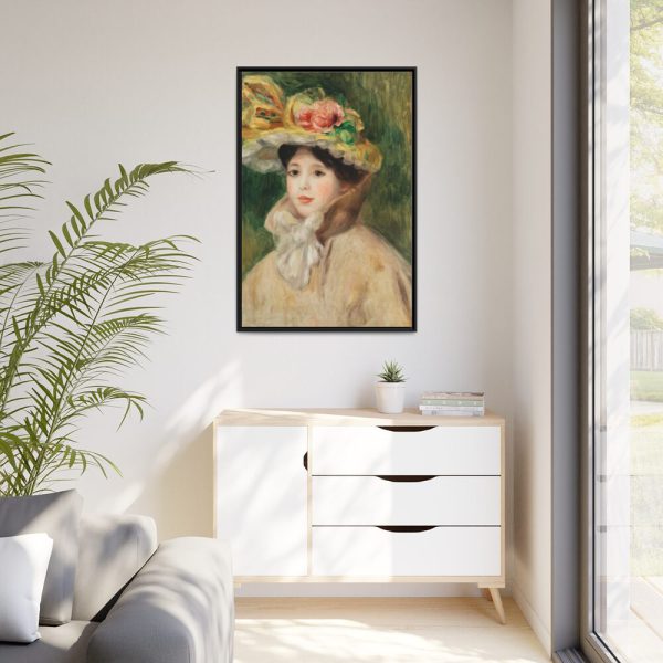 Woman With Capeline by Pierre-Auguste Renoir Framed Canvas