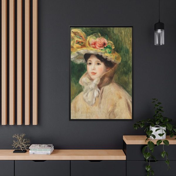 Woman With Capeline by Pierre-Auguste Renoir Framed Canvas